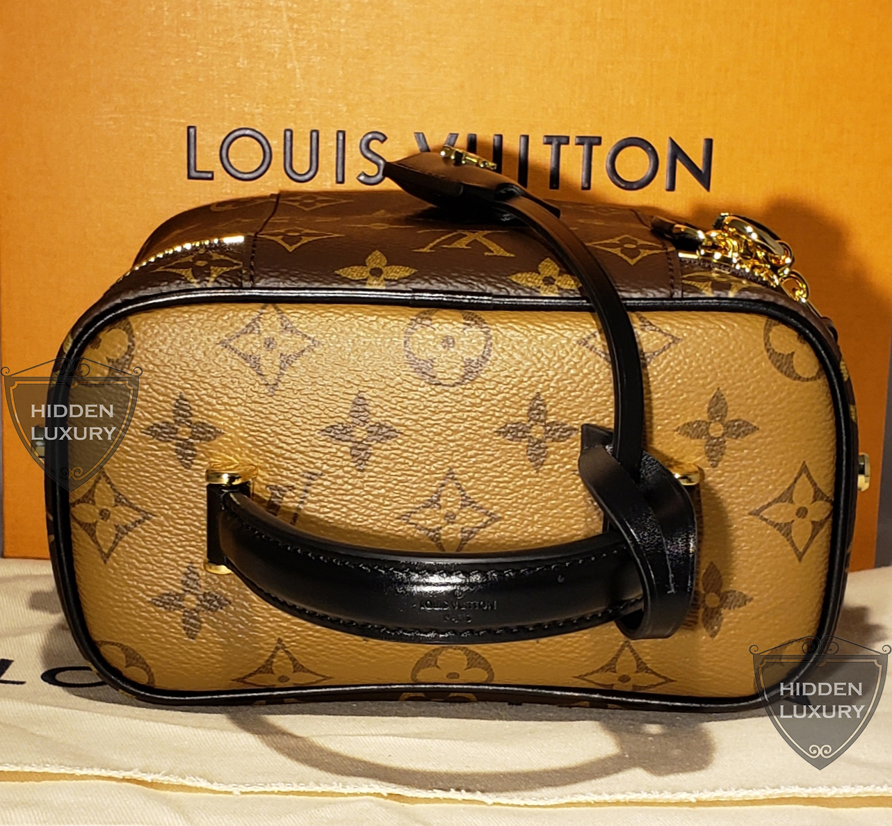 Replica Louis Vuitton Vanity PM Bag Monogram Reverse M45165 BLV369